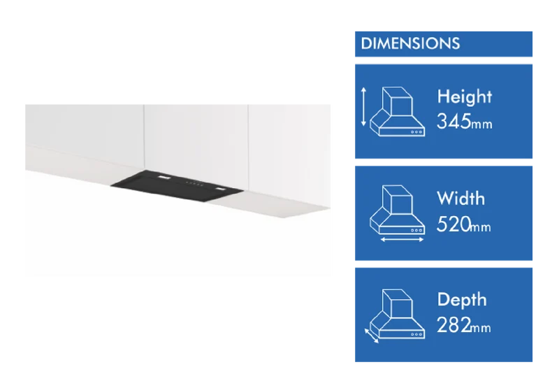 Bosch Series 6 52cm Integrated Rangehood, Black