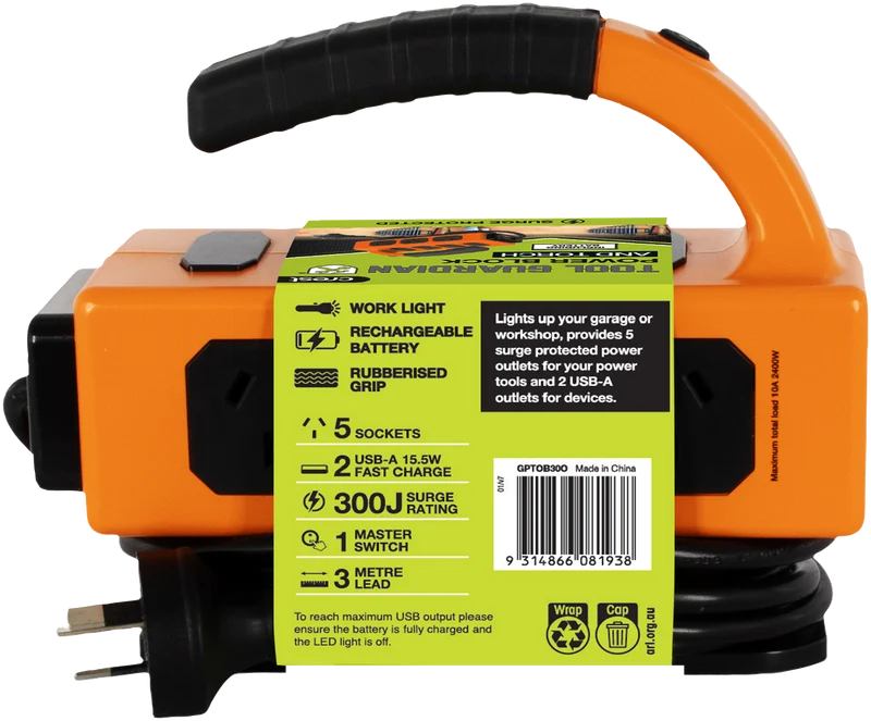 Tool Guardian 5-Way Power Block with Worklight