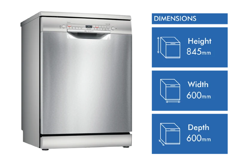 Bosch Series 2 Freestanding Dishwasher Stainless Steel