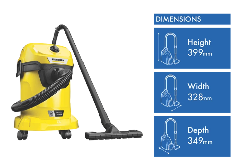 Karcher WD 3-18 Wet and Dry Vacuum 18V Skin Only