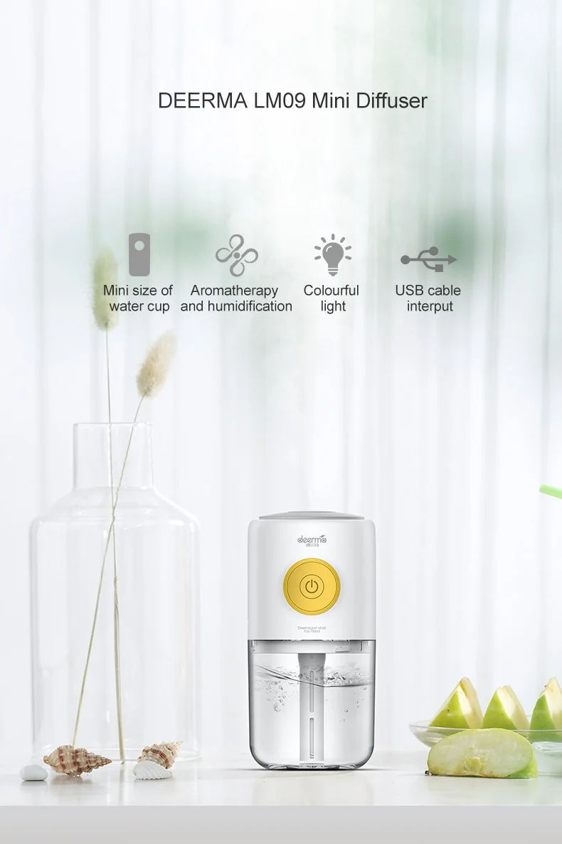 Xiaomi Mini diffuseur huiles essentielles ultrasonic USB pour bureau ou automobile