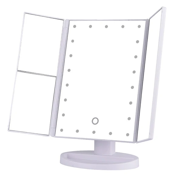 Mirroir maquillage 4 en 1.Touch Screen 1X 2X 3X 10X 22 leds