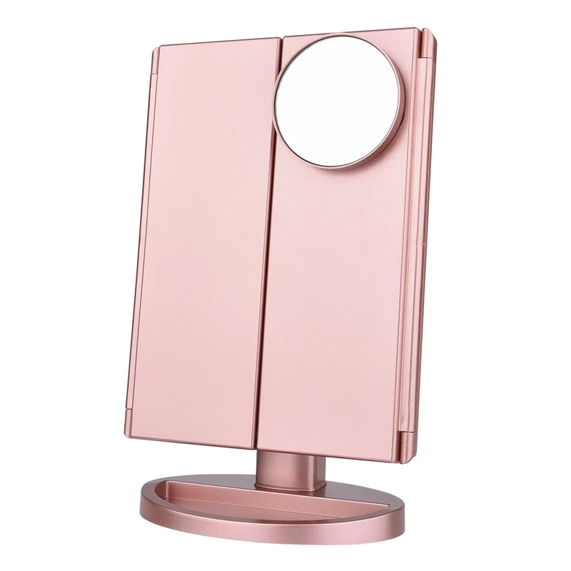 Mirroir maquillage 4 en 1.Touch Screen 1X 2X 3X 10X 22 leds