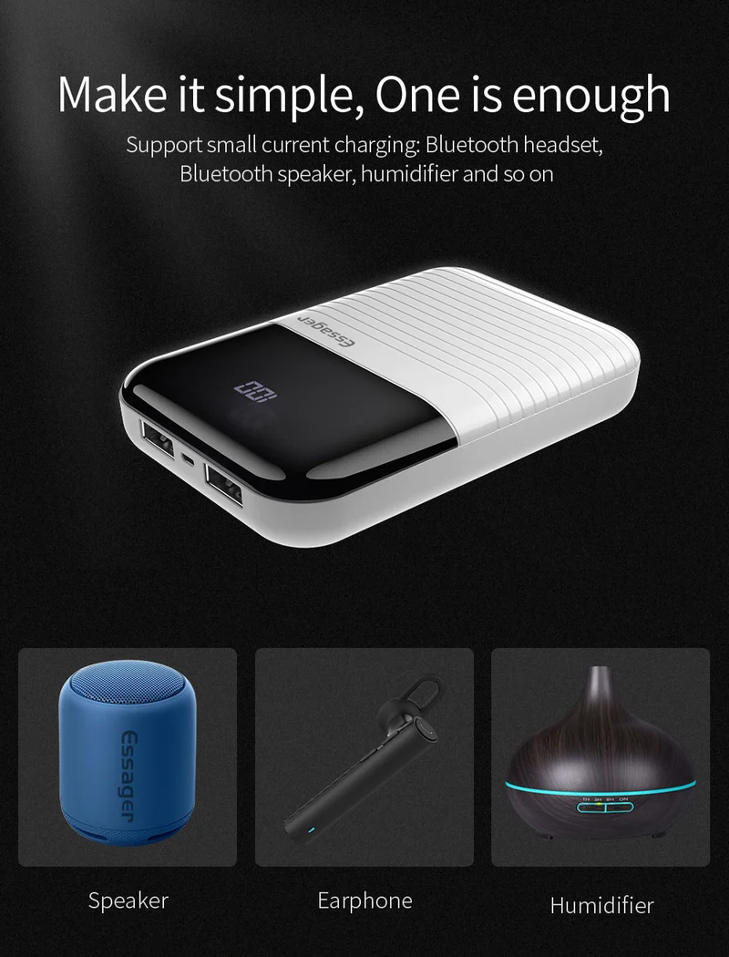 Mini Power Bank 10000mAh Batterie externe premium
