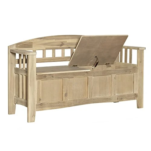 Linon Bench, Natural Wash