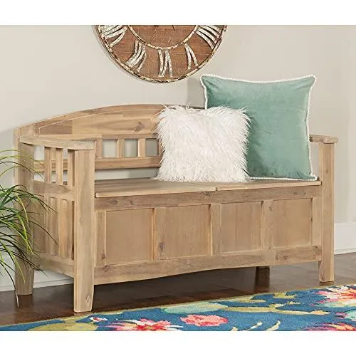 Linon Bench, Natural Wash