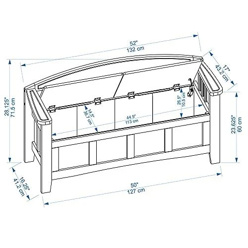 Linon Bench, Natural Wash