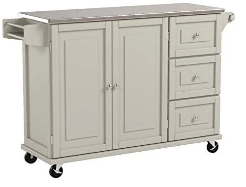 Liberty Off-White Kitchen Cart with Stainless Steel Top by Home Styles