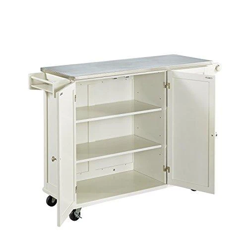 Liberty Off-White Kitchen Cart with Stainless Steel Top by Home Styles