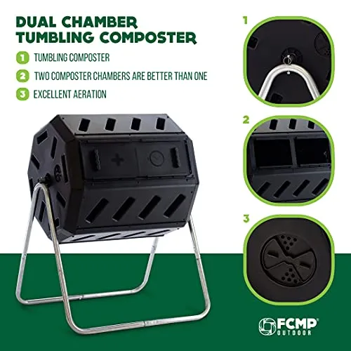 IM4000 Dual Chamber Tumbling Composter (Black)