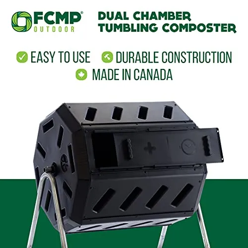 IM4000 Dual Chamber Tumbling Composter (Black)