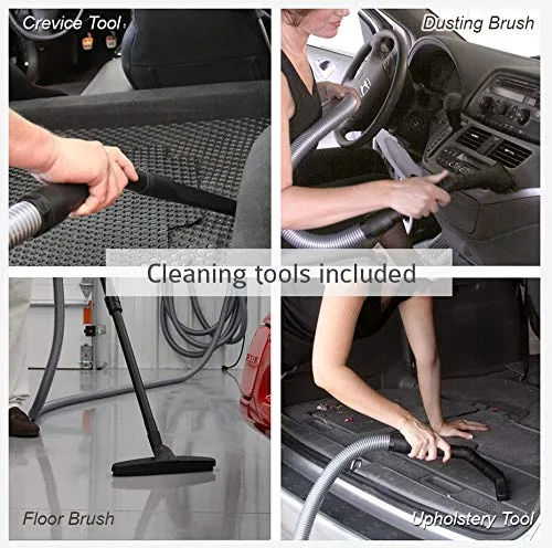 VacuMaid GV50R Wall Mounted Garage and Car Vacuum with 50 ft Hose and Tools