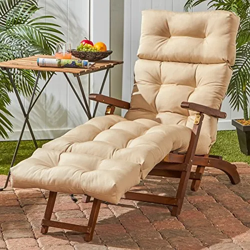 Greendale Home Fashions 72-inch Outdoor Chaise Lounge Cushion, Stone