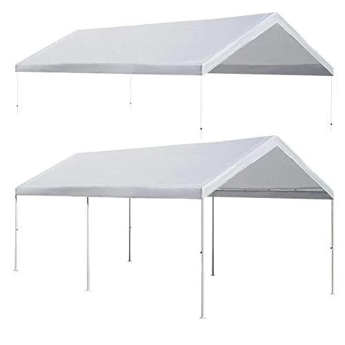Strong Camel 10'x20' Carport Replacement Canopy Cover for Tent Top Garage Shelter Cover with Ball Bungees (Only Cover, Frame is not Included)