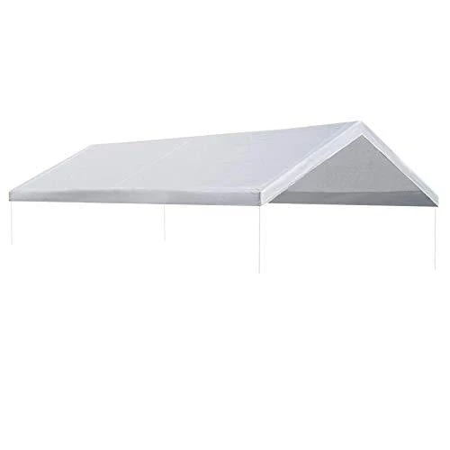 Strong Camel 10'x20' Carport Replacement Canopy Cover for Tent Top Garage Shelter Cover with Ball Bungees (Only Cover, Frame is not Included)