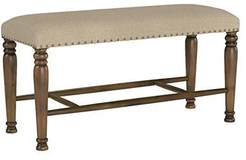 Signature Design by Ashley Lettner Counter Height Upholstered Dining Room Bench, Brown