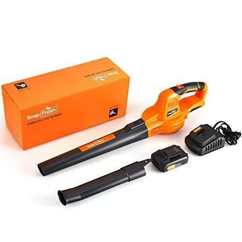 SnapFresh Leaf Blower - 20V Cordless Leaf Blower with Battery & Charger, Electric Leaf Blower for Yard Cleaning, Lightweight Leaf Blower Battery Powered for Snow Blowing (Battery & Charger Included)