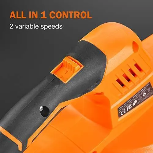 SnapFresh Leaf Blower - 20V Cordless Leaf Blower with Battery & Charger, Electric Leaf Blower for Yard Cleaning, Lightweight Leaf Blower Battery Powered for Snow Blowing (Battery & Charger Included)