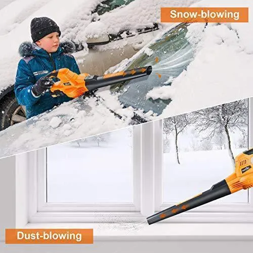 SnapFresh Leaf Blower - 20V Cordless Leaf Blower with Battery & Charger, Electric Leaf Blower for Yard Cleaning, Lightweight Leaf Blower Battery Powered for Snow Blowing (Battery & Charger Included)