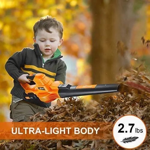 SnapFresh Leaf Blower - 20V Cordless Leaf Blower with Battery & Charger, Electric Leaf Blower for Yard Cleaning, Lightweight Leaf Blower Battery Powered for Snow Blowing (Battery & Charger Included)
