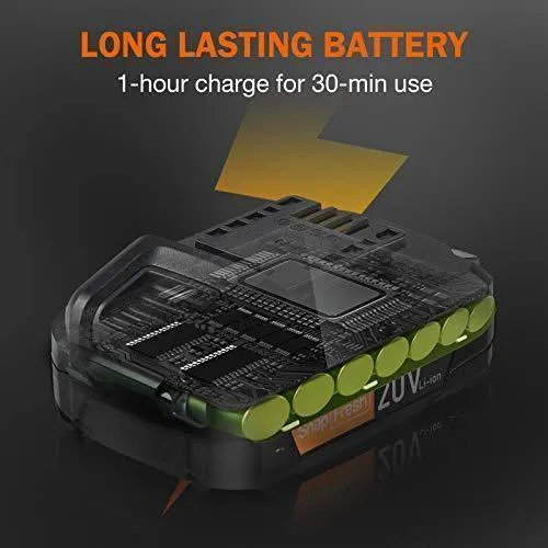 SnapFresh Leaf Blower - 20V Cordless Leaf Blower with Battery & Charger, Electric Leaf Blower for Yard Cleaning, Lightweight Leaf Blower Battery Powered for Snow Blowing (Battery & Charger Included)