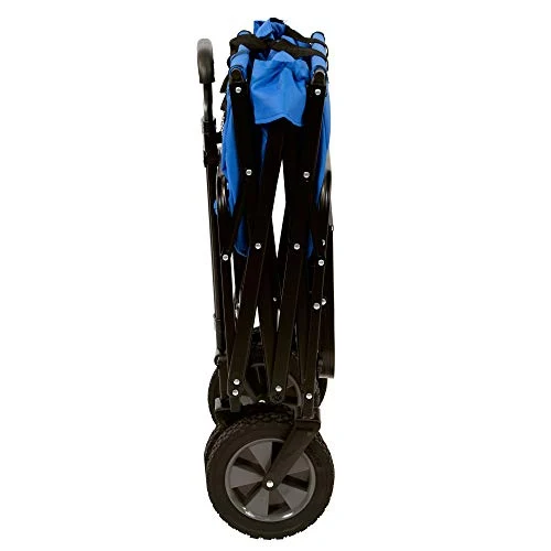 Mac Sports Collapsible Folding Outdoor Utility Wagon with Side Table - Blue