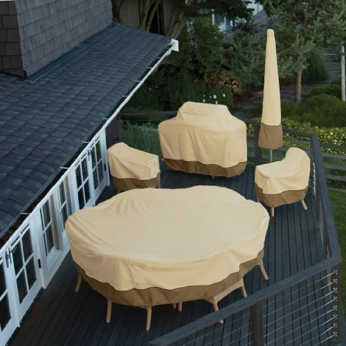 Classic Accessories 55-881-011501-RT Facing, Large Veranda Patio L-Shaped Sectional Sofa Cover, Left, Pebble, Patio Furniture Covers
