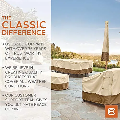 Classic Accessories 55-881-011501-RT Facing, Large Veranda Patio L-Shaped Sectional Sofa Cover, Left, Pebble, Patio Furniture Covers