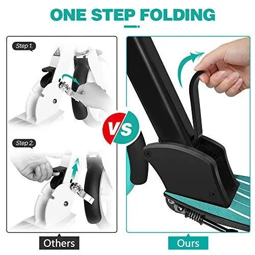 Beleev V5 Scooters for Kids 8 Years and Up , Foldable Kick Scooter 2 Wheel, Quick-Release Folding System, Shock Absorption Mechanism, Large 200mm Wheels Scooters for Adults Teens (Aqua)