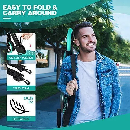 Beleev V5 Scooters for Kids 8 Years and Up , Foldable Kick Scooter 2 Wheel, Quick-Release Folding System, Shock Absorption Mechanism, Large 200mm Wheels Scooters for Adults Teens (Aqua)
