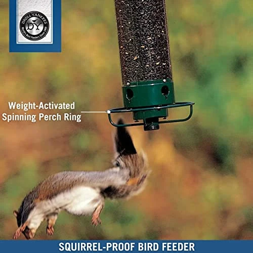 Droll Yankees YF-M Yankee Flipper Squirrel-Proof Bird Feeder, 17.25", Green