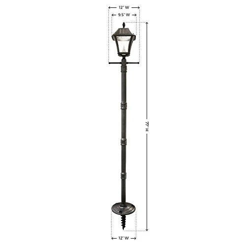 Gama Sonic GS-105S-G Baytown Ez Anchor Lamp, Post, Bright White LED, Black