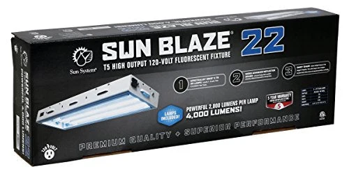 Sun Blaze T5 Fluorescent - 2 ft. Fixture | 2 Lamp |120V - Indoor Grow Light Fixture for Hydroponic and Greenhouse Use
