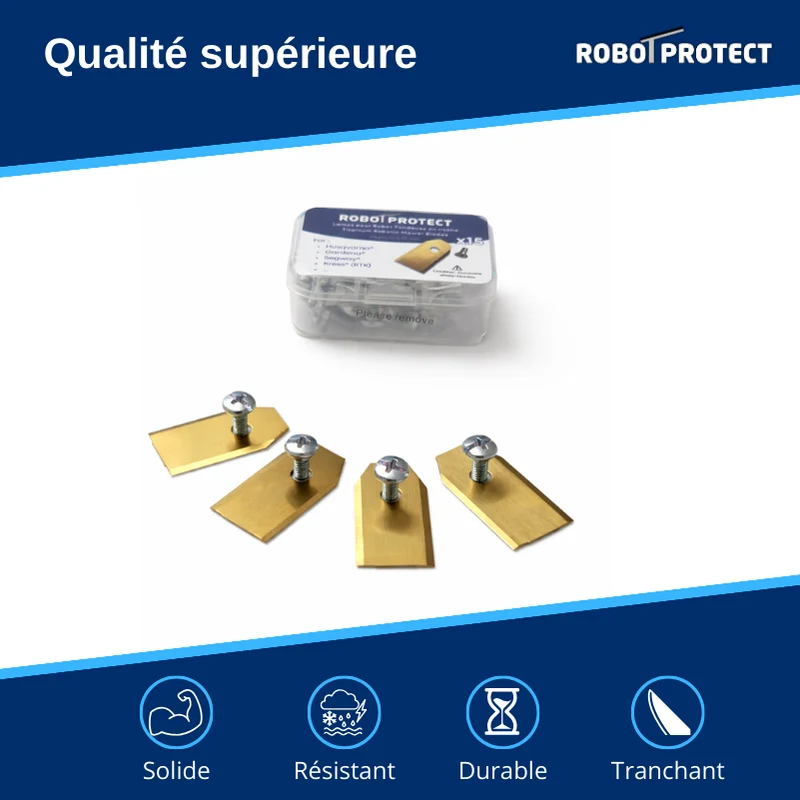 15 lames robot tondeuse compatibles Husqvarna, Segway et Gardena + vis