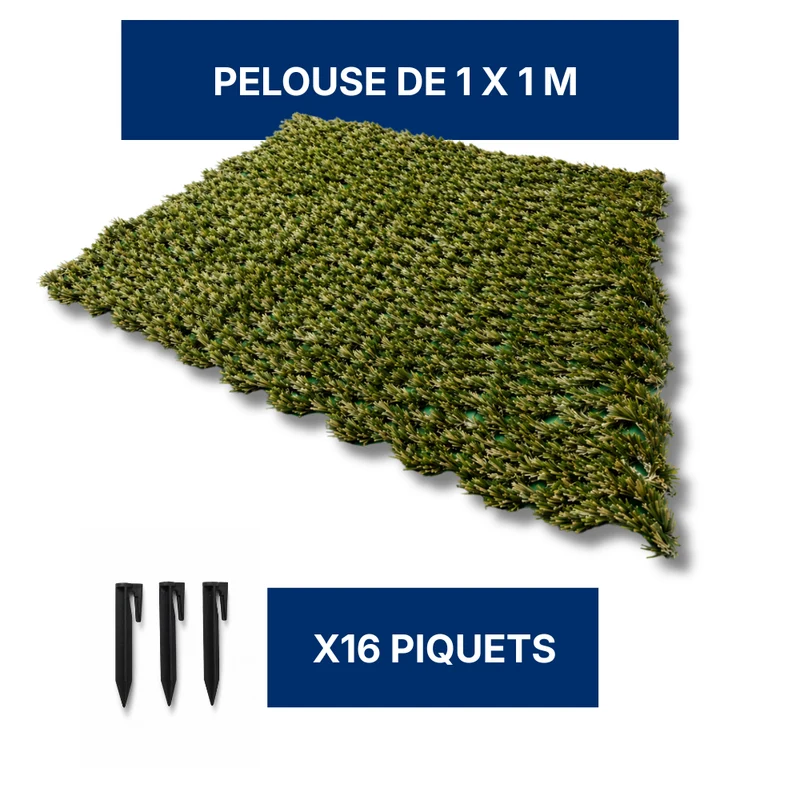 Gazon hybride (100 x 100 cm) - Grille de pelouse flexible pour robot tondeuse