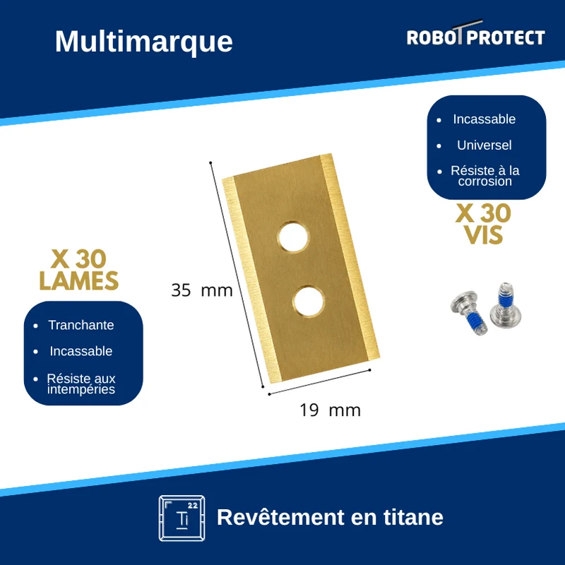30 Lames robot tondeuse compatibles Mammotion + vis