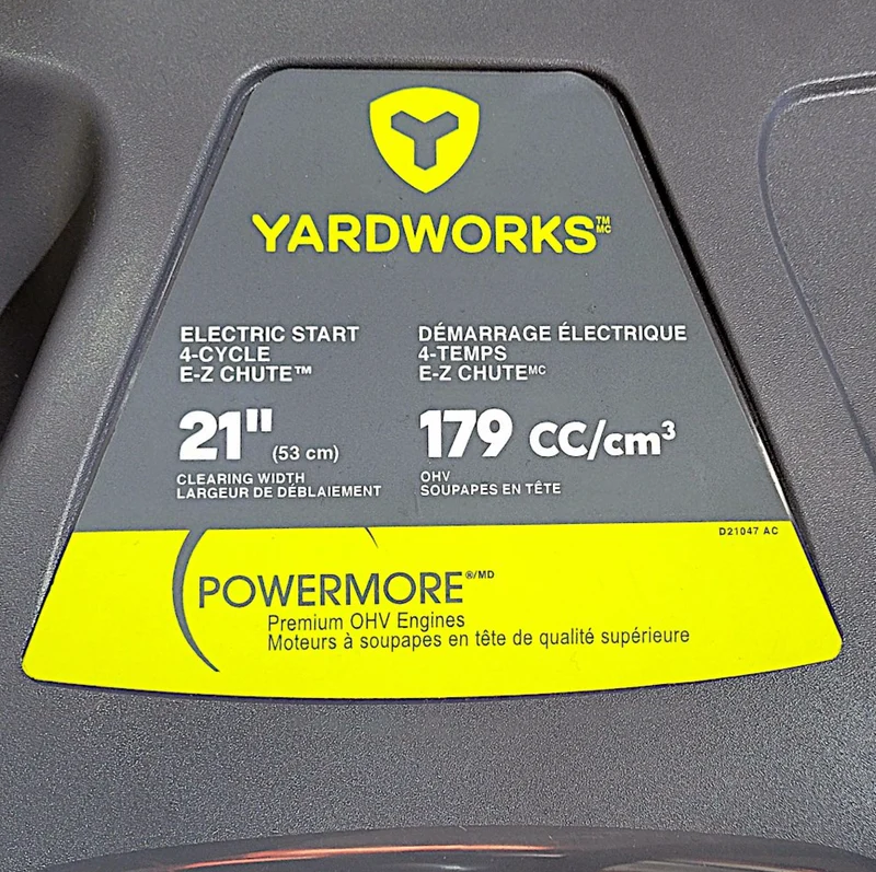 YARDWORKS SOUFFLEUR NEIGE 1 PHASE