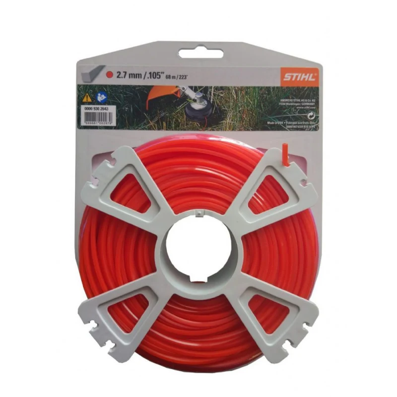 Fil carré Ø 2,7 mm x 65,0 m rouge