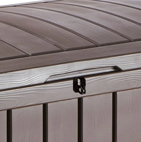 Keter Glenwood Plastic Deck Storage Container Box Outdoor Patio Furniture 101 Gal, Brown