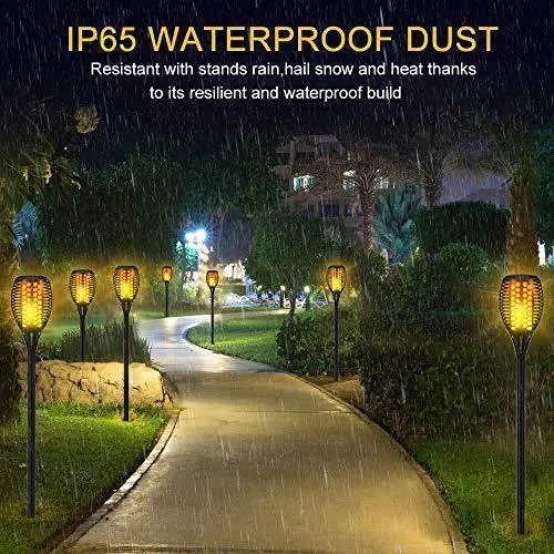 Aityvert Solar Lights, 43" Flickering Flames Torch Lights Outdoor Waterproof Landscape Decoration Lighting Dusk to Dawn Auto On/Off Security Flame Lights for Yard Garden Pathway Driveway 4-Pack