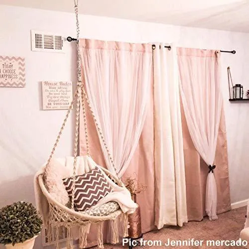 Ohuhu Hammock Chair Hanging Chair Swing with Soft Cushion & Durable Hanging Hardware Kit, 100% Cotton Rope Indoor Macrame Swing Chairs for Bedroom/Balcony, Christmas Idea Gifts for Girls Kids Birthday
