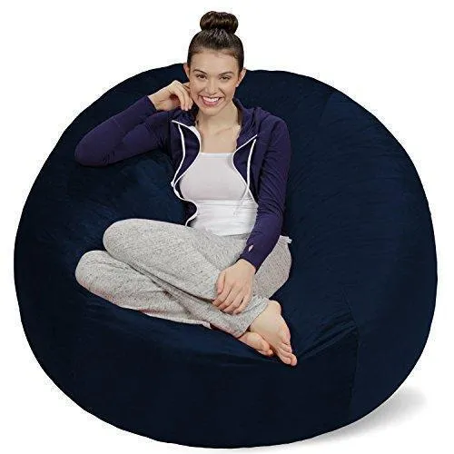 Sofa Sack - Plush Ultra Soft Bean Bags Chairs for Kids, Teens, Adults - Memory Foam Beanless Bag Chair with Microsuede Cover - Foam Filled Furniture for Dorm Room - Navy 5