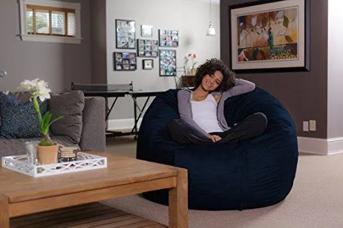 Sofa Sack - Plush Ultra Soft Bean Bags Chairs for Kids, Teens, Adults - Memory Foam Beanless Bag Chair with Microsuede Cover - Foam Filled Furniture for Dorm Room - Navy 5