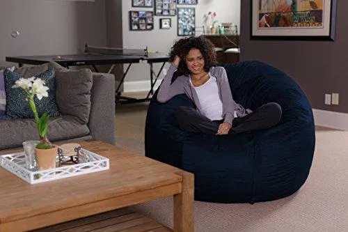 Sofa Sack - Plush Ultra Soft Bean Bags Chairs for Kids, Teens, Adults - Memory Foam Beanless Bag Chair with Microsuede Cover - Foam Filled Furniture for Dorm Room - Navy 5