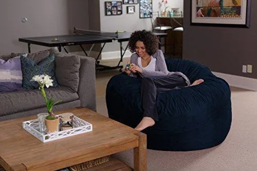 Sofa Sack - Plush Ultra Soft Bean Bags Chairs for Kids, Teens, Adults - Memory Foam Beanless Bag Chair with Microsuede Cover - Foam Filled Furniture for Dorm Room - Navy 5