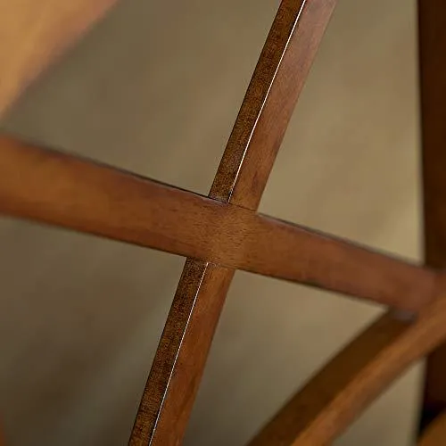 Walker Edison Solid Wood Farmhouse Dining Chairs X-Back Armless Kitchen Chairs, Set of 2 -Brown (CHW2AB)
