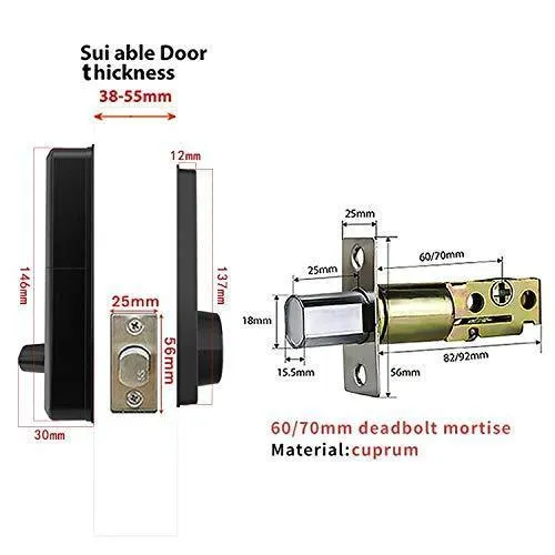 Aibocn Smart Lock, Keyless Entry Door Lock with Bluetooth, Electronic Keypad Deadbolt Lock, Smart Lock Front Door Works with APP Control, Voice, eKey and Code, Auto-Lock for Home Apartment Hotel