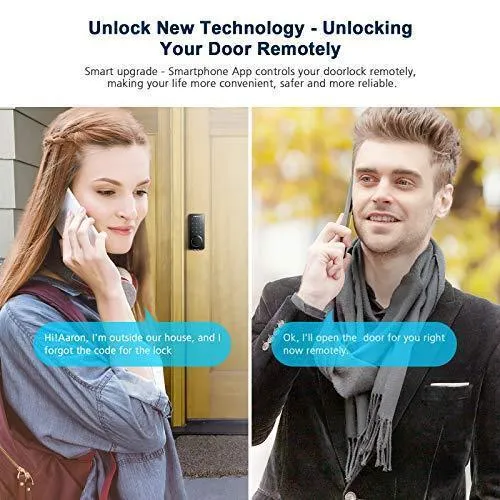 Aibocn Smart Lock, Keyless Entry Door Lock with Bluetooth, Electronic Keypad Deadbolt Lock, Smart Lock Front Door Works with APP Control, Voice, eKey and Code, Auto-Lock for Home Apartment Hotel