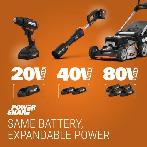 WORX WG545.4 20V Power Share AIR 4.0Ah Cordless Leaf Blower & Sweeper