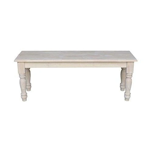International Concepts Farmhouse Bench, Unfinished